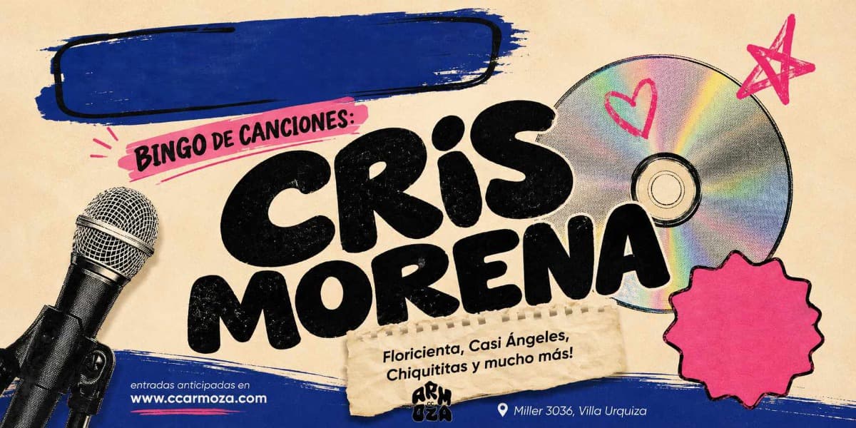 Imagen de Bingo de Canciones: Cris Morena!