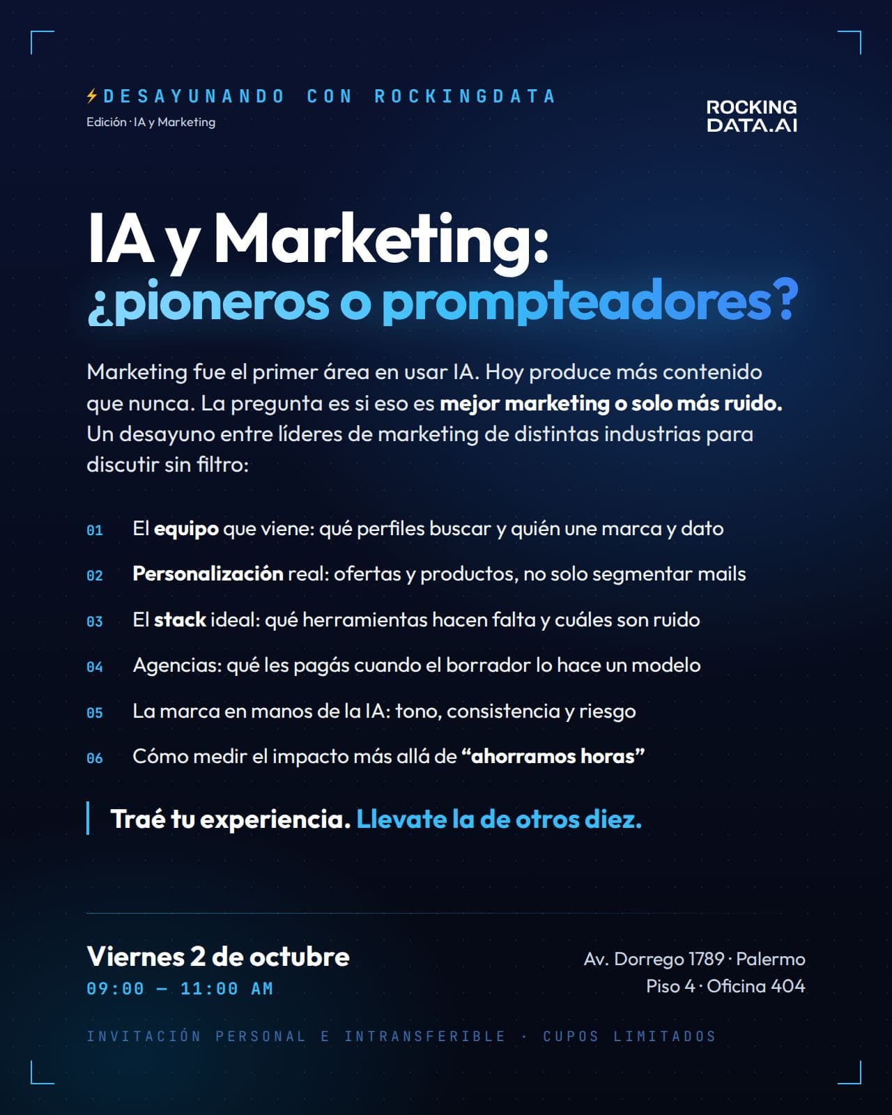 Imagen de Desayunando con RockingData ⚡ | IA y Marketing: ¿pioneros o prompteadores?