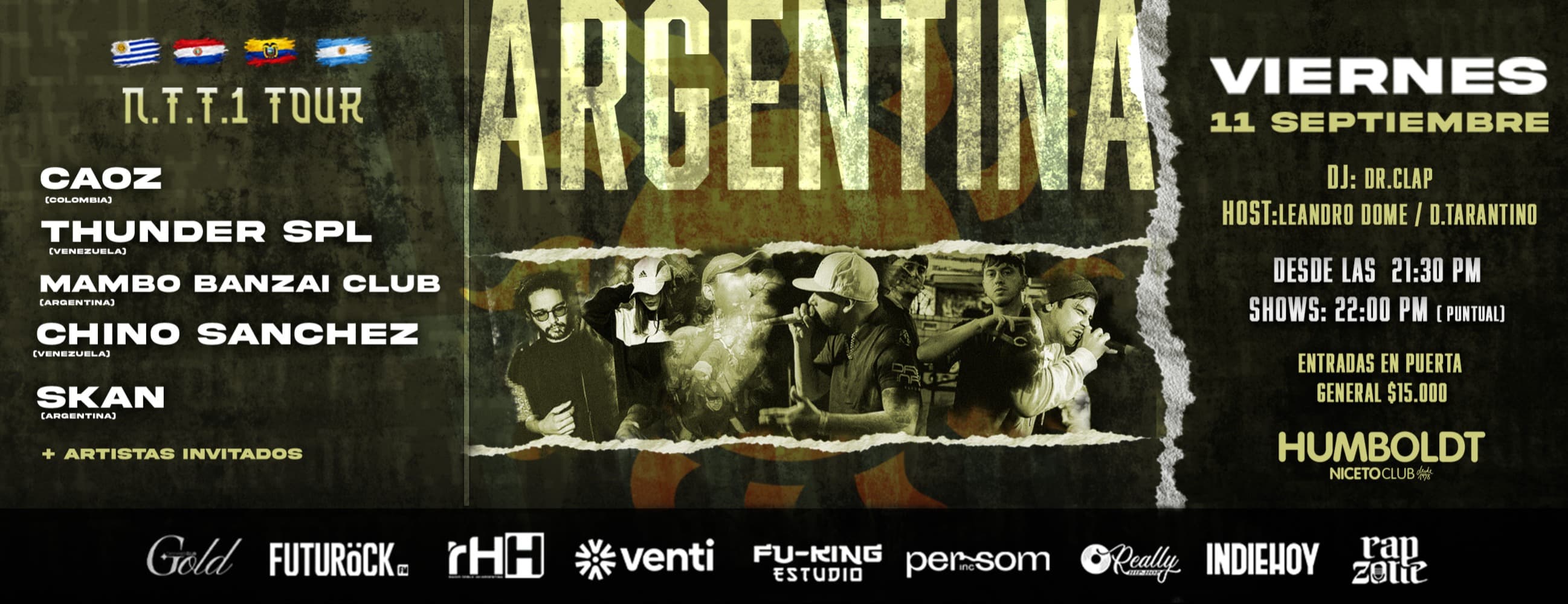 Imagen de CHINO SANCHEZ & NO TODO TRATA DE UNO TOUR 2026 (ARGENTINA) en Humboldt | Niceto Club (+18 años)