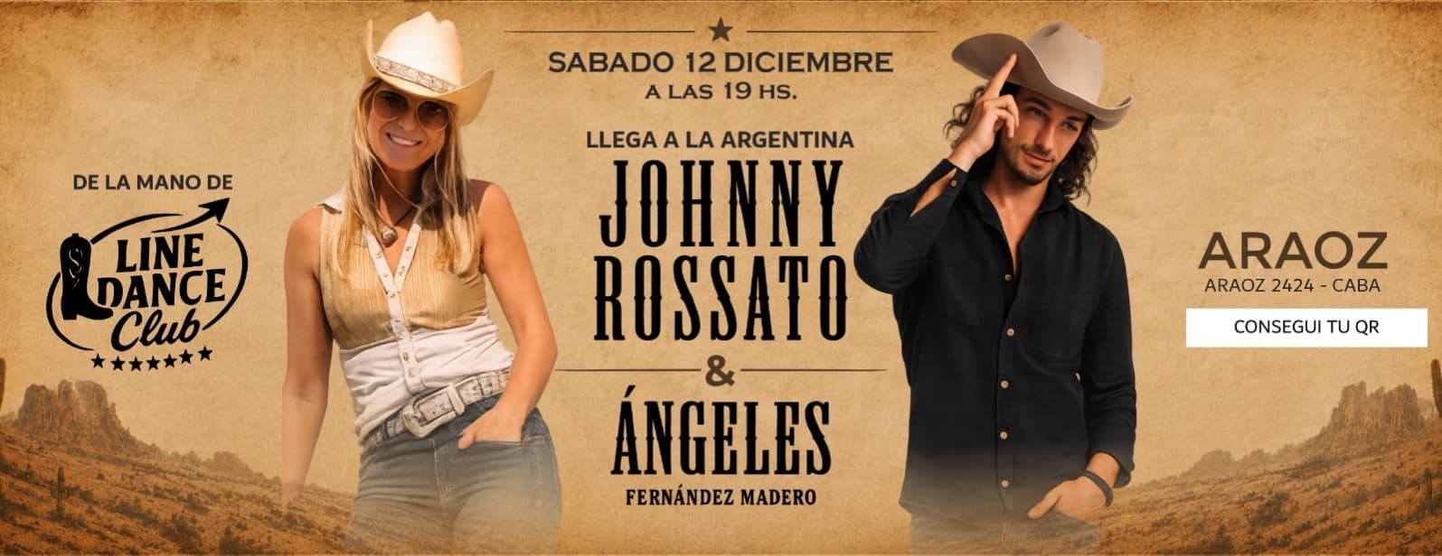 Imagen de MEGA FIESTA - LINE DANCE CLUB presenta a JOHNNY ROSSATO