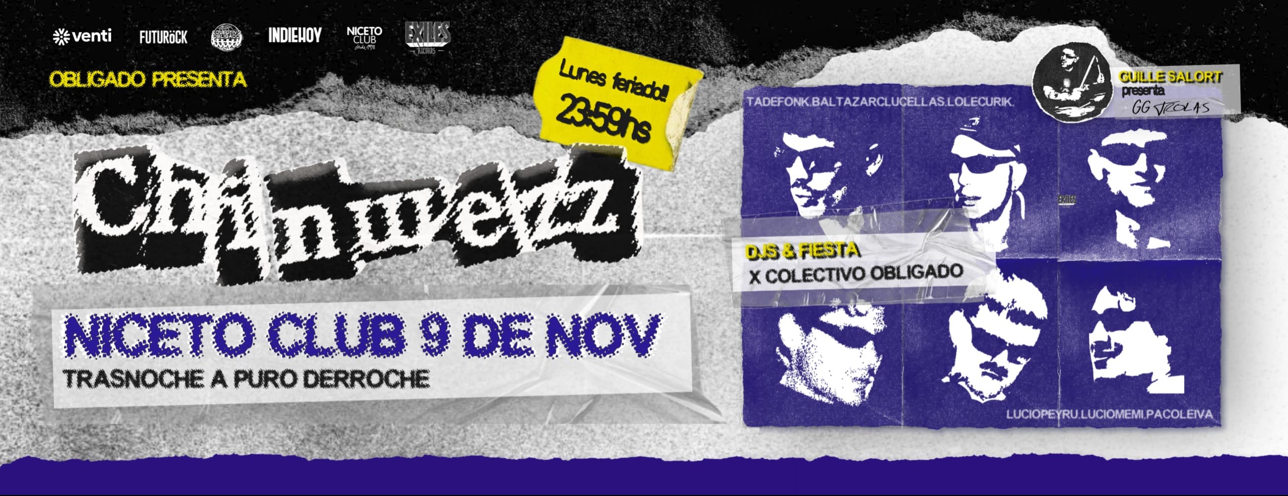 Imagen de CHINWEZZ EN NICETO + GG SALORT Y FIESTA OBLIGADO: TRASNOCHE Y DERROCHE en Niceto Club
