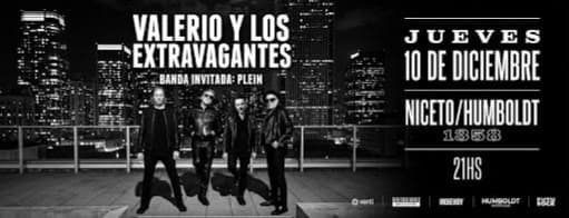 Imagen de VALERIO & LOS EXTRAVAGANTES EN VIVO! ARTISTA INVITADO: PLEIN en Humboldt | Niceto Club (+18 años)
