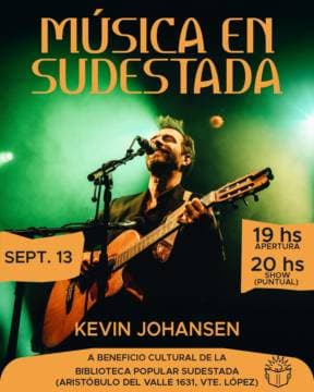 Imagen de Concierto de Kevin Johansen en Biblioteca Sudestada