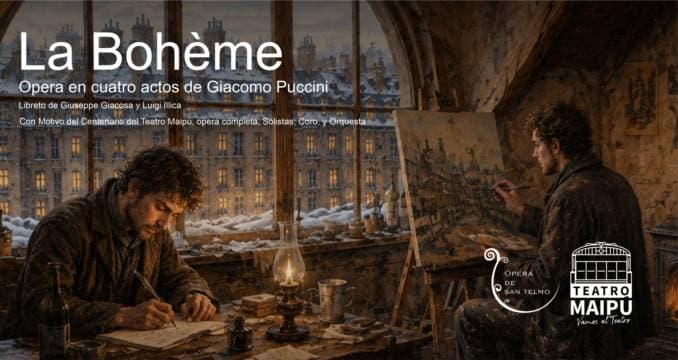 Imagen de Centenario del Teatro Maipú presenta La Bohème de G. Puccini