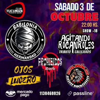 Imagen de BABILONIA HERMANDAD + AGITANDO ROCANLONES en Quilmes (Sáb 3 Oct)