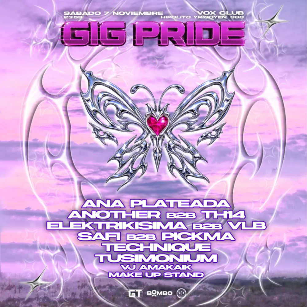 Imagen de GIG PRIDE ANOTHER, ANA PLATEADA, TECHNIQUE, ELEKTRIKISIMA B2B VLB, TUSIMONIUM, SAFI B2B PICKMA, y TH14