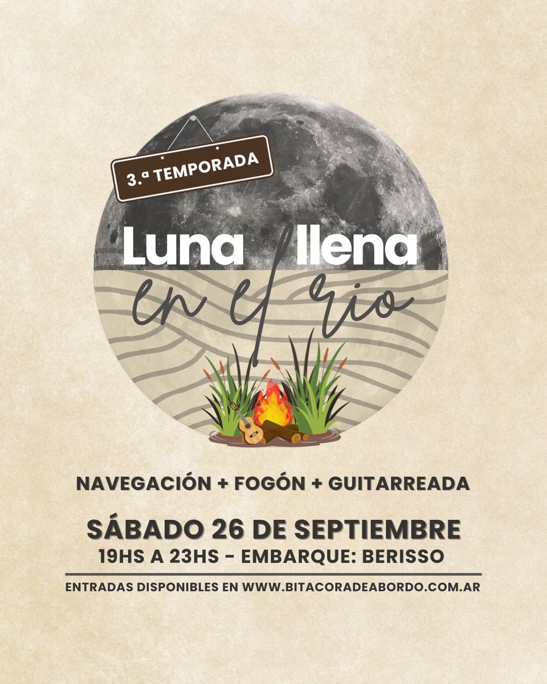 Imagen de Luna llena en el río